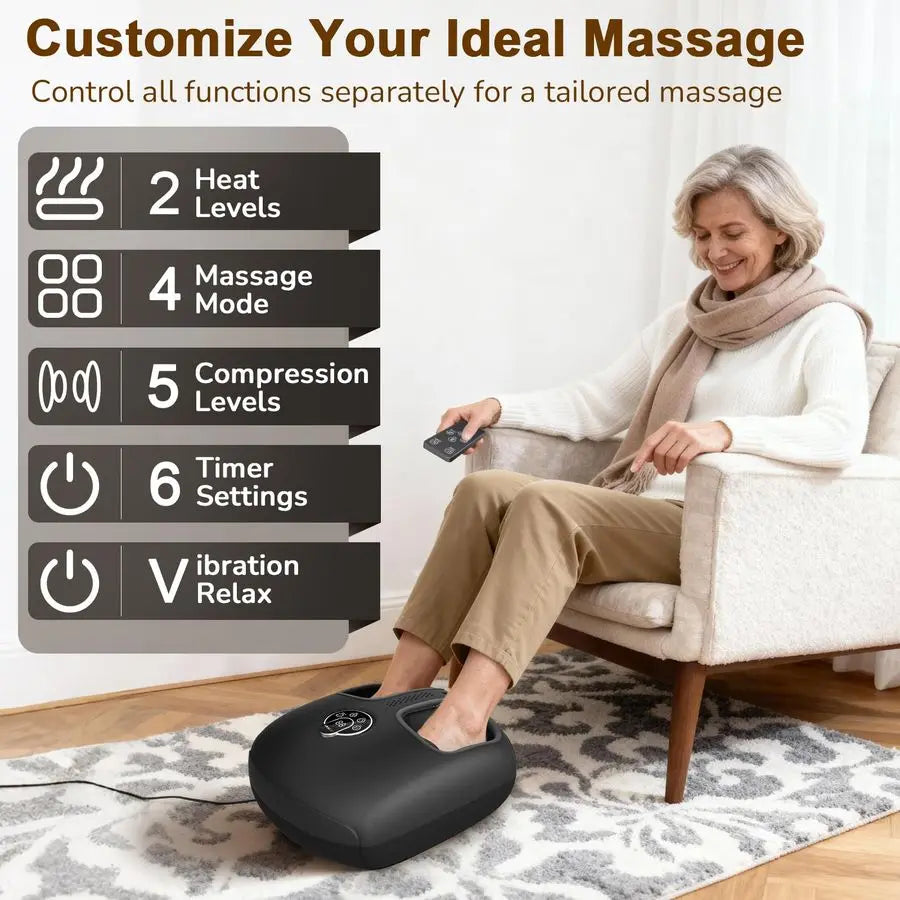 Foot Massager Machine with Heat Deep Kneading Foot Massager with Vibration amp Compression for Plantar Fasciitis amp Neuropathy