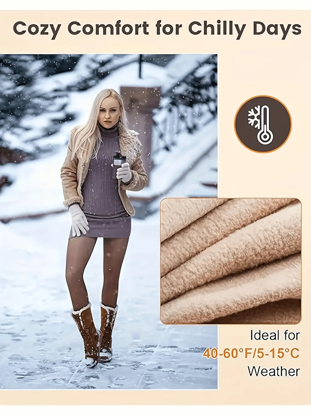 Fleece Lined Thermal Tights Woman Sexy Translucent Pantyhose Slim Winter Warm Thick Velvet Stockings
