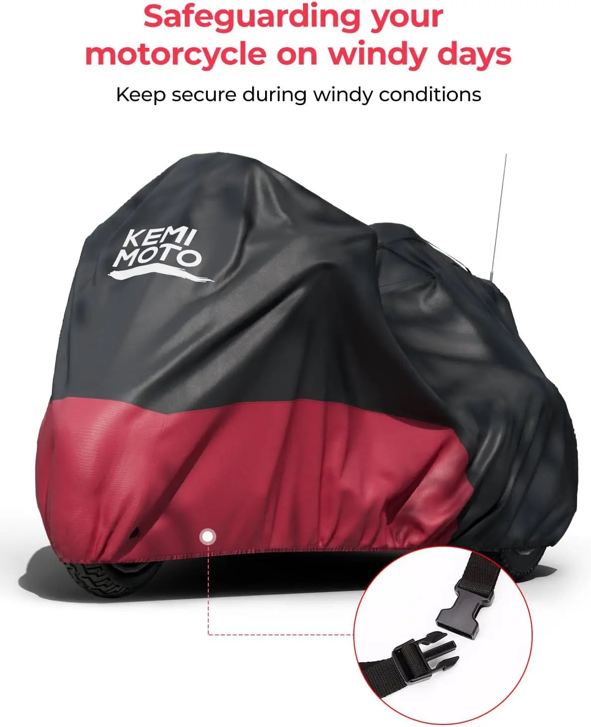 Heavy Duty 3-Wheel Motorcycle Cover for Trike Models, Waterproof All-Weather Protection with Antenna Opening