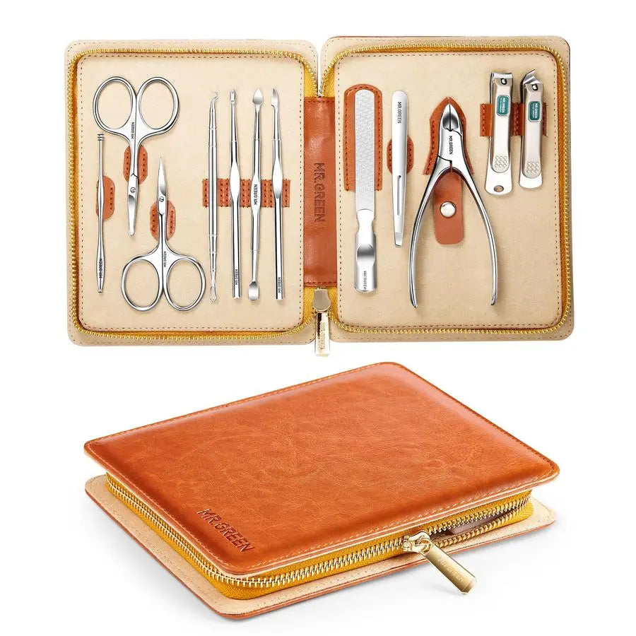 Set, Pedicure Sets, Nail Clipper Sets, Stainless Steel Professional Nail Cutter Kits with Travel Case 12 Count