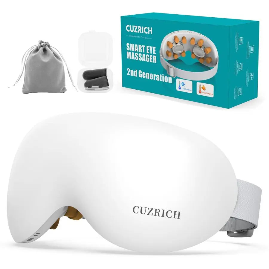 Massager with Heat and Vibration and Cooling Heated Cooling Eye Mask with Rapid Temp Control, 4 Massage Modes, 3 Temp Modes, 240