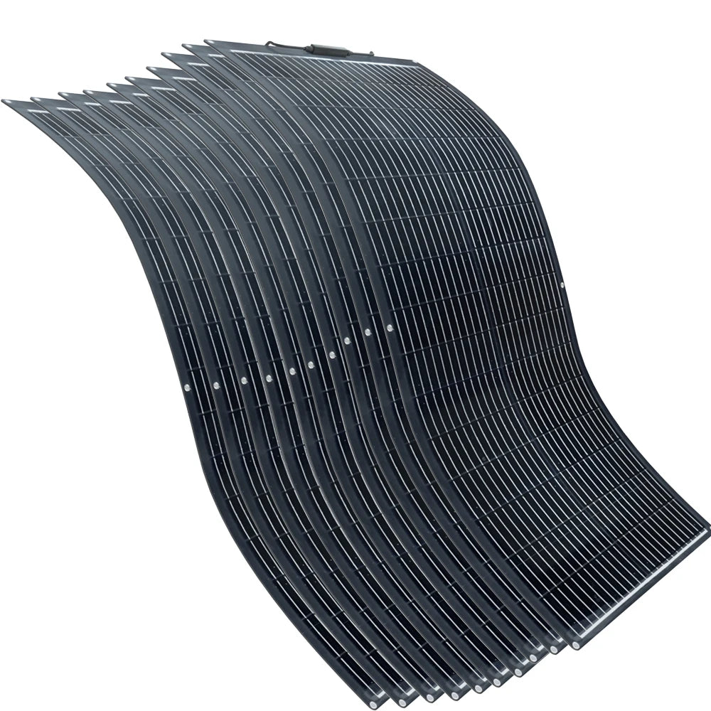 100 Watt Fiberglass Flexible Solar Panel 1000W-100W , Portable Bendable 12 Volts Mono Cell for RV Camping Home Boat Marine