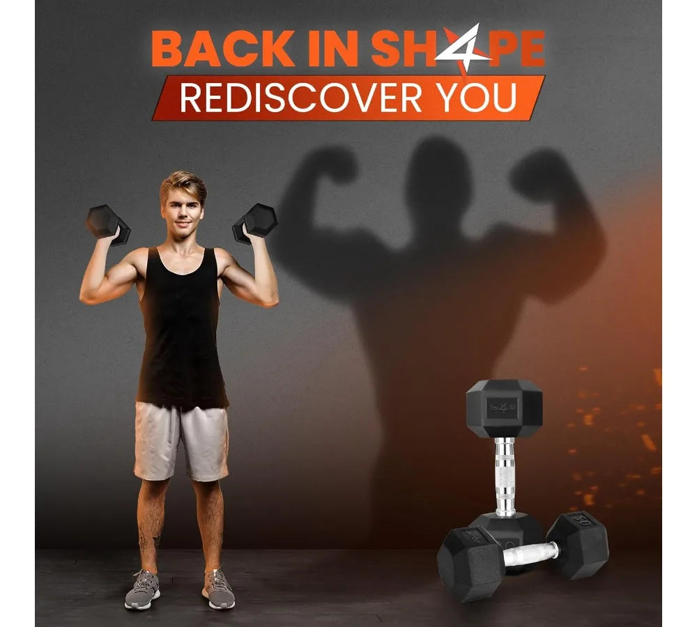 Anti-Slip Hex Dumbbell 5-50LBS Single Hand Weight for Home Gym Fitness Workout