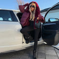 Women Faux Fur Patchwork Padded Jacket Warm Daily Hooded Zipper Cropped Coat Lady New Winter Elegant Fashion Street Outwear 2025
