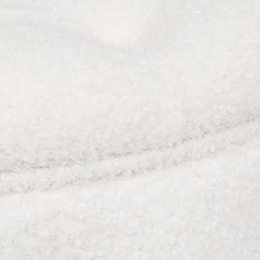 24.8 Round Faux Fur Storage Ottoman, Button Tufted Footrest Stool Coffee Table for Living Room, White