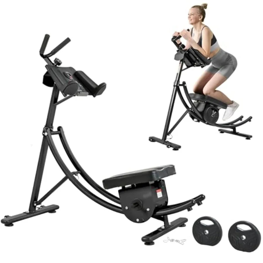 Deluxe Abdominal Crunch Coaster, Ab Machine, Foldable Abdominal Exercise Machine, 6 Pack ABS Workout Equipment for Home gym with