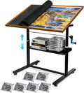 1500 Pieces Jigsaw Puzzle Table with Legs, 36"x26" Adjustable Height Puzzle Board with Cover & 6 Sorter Tray, 12-Tilting-Angle P