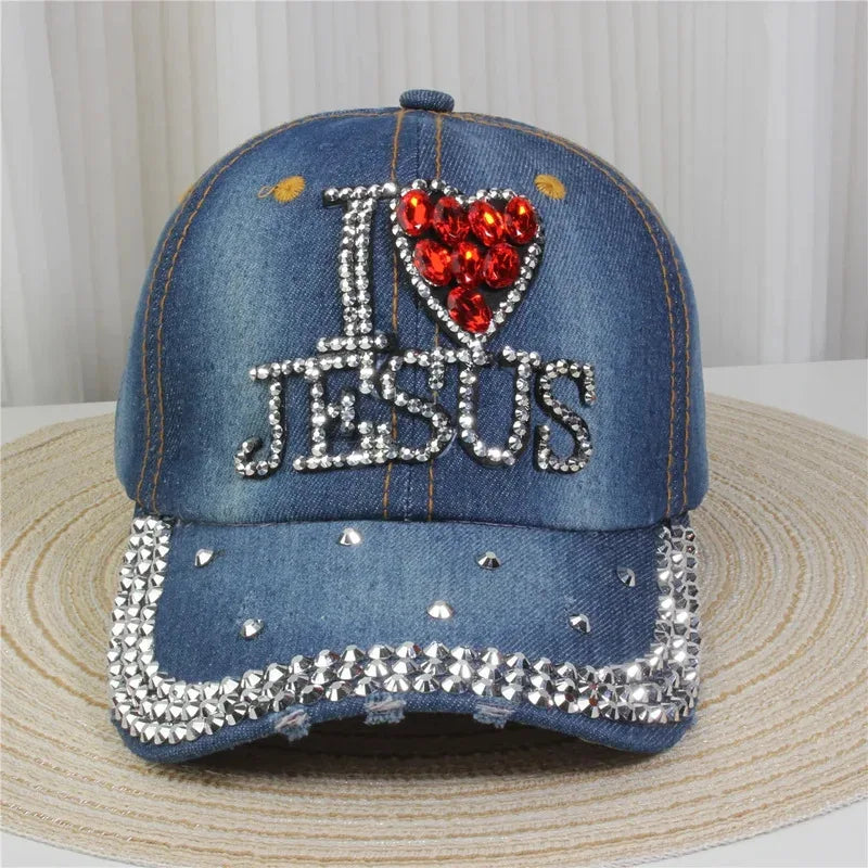 Wholesale Denim Baseball Caps Bling Rhinestone "TAKE ""LOVE" Heart  Snapback Hat A Dozen 12 pieces Mixed order