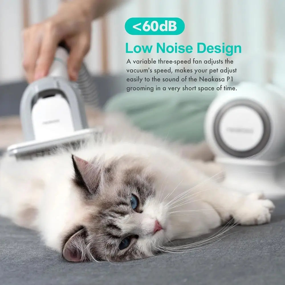 Pet Grooming Kit & Vacuum Suction for 99% Pet Hair Removal, Professional Clippers with 5 Grooming Tools for Dogs and Cats