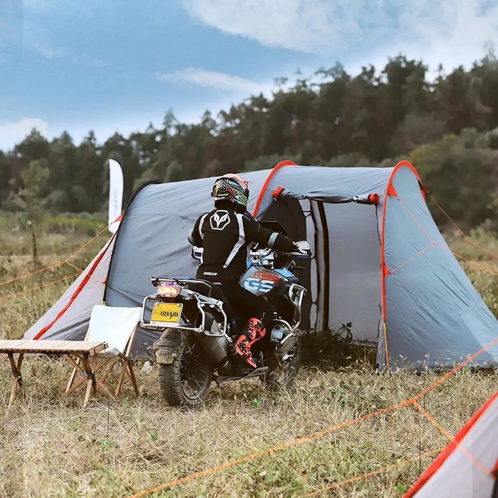 2-Person Waterproof Camping Tent for Motorcycles, Ideal for Hiking and Backpacking Adventures