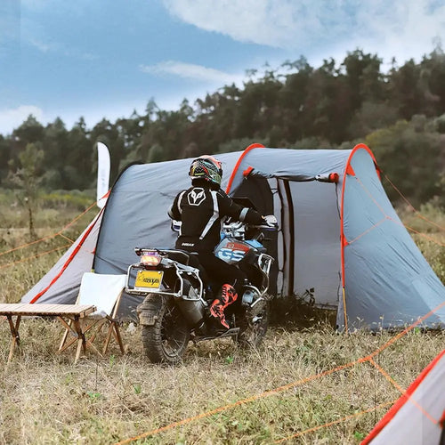 2-Person Waterproof Camping Tent for Motorcycles, Ideal for Hiking and Backpacking Adventures