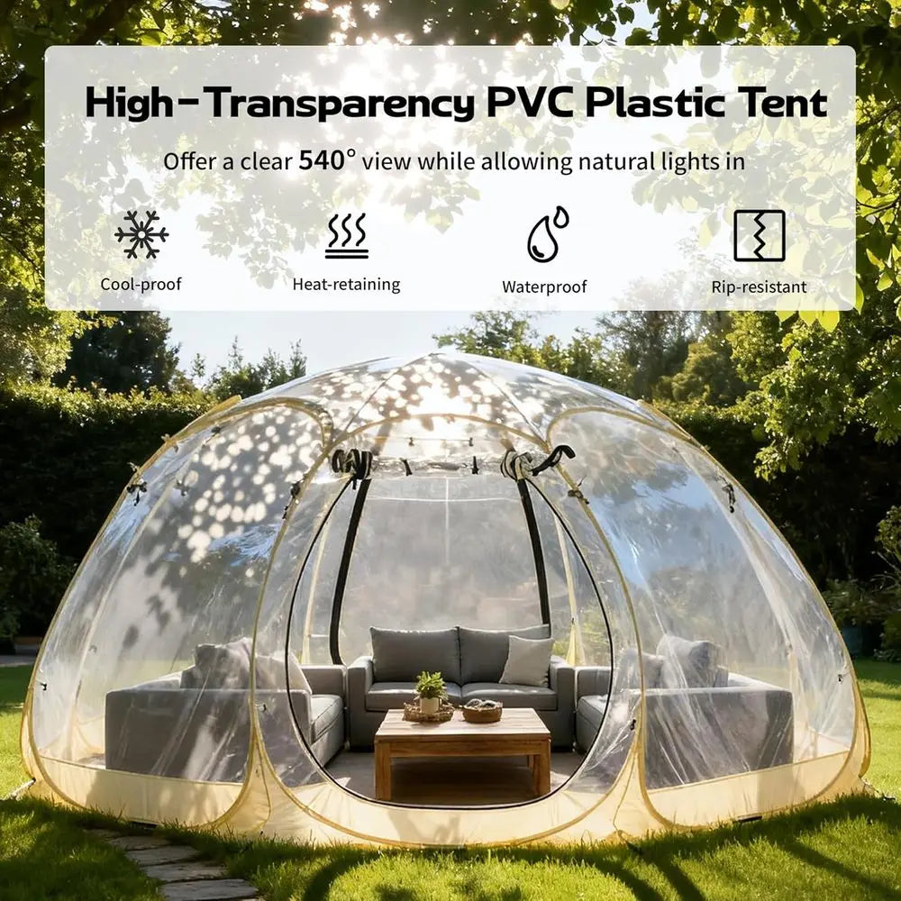 Portable Bubble Tent for 4-6 People, Quick Setup Igloo Shelter, Outdoor Screen House for Patios and Cold Weather