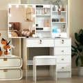 Vanity Set with 10 LED Lighted Mirror Makeup Dressing Table Dresser Desk & Stool