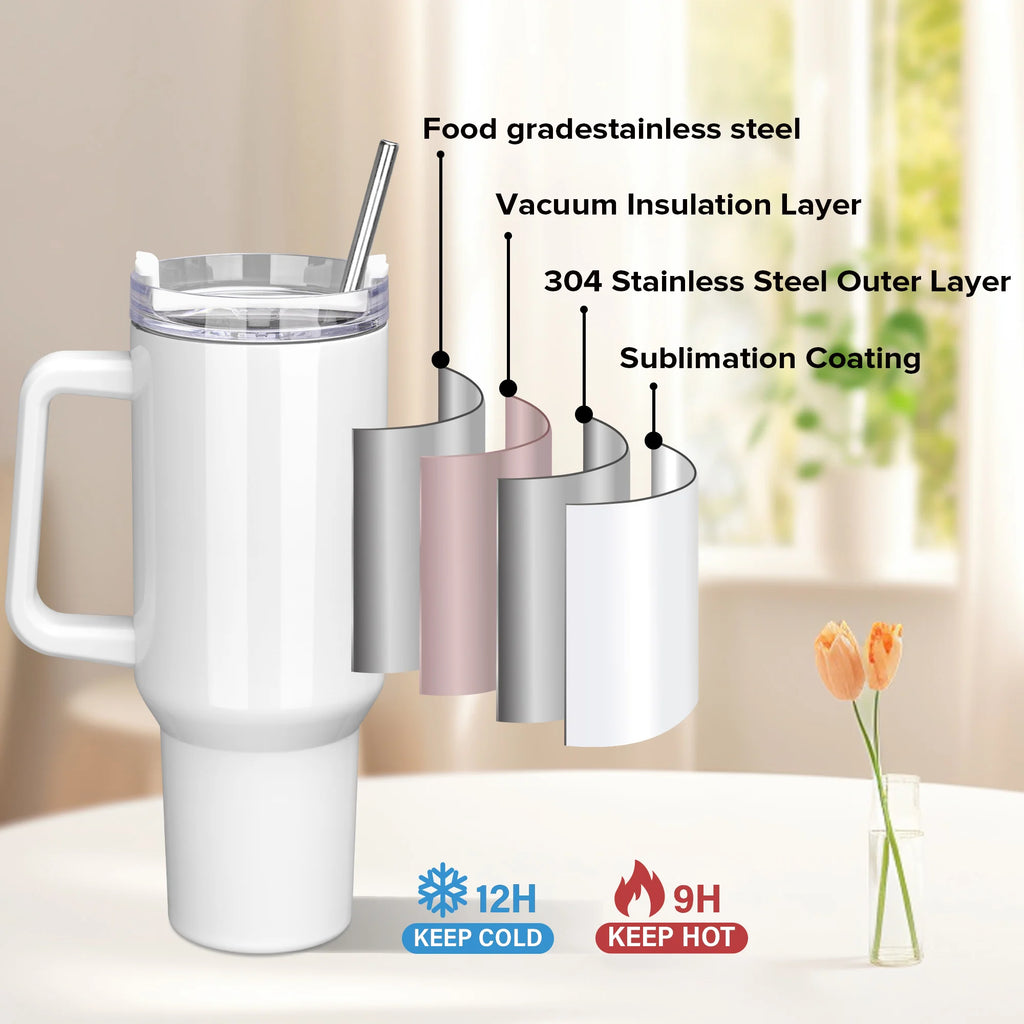 12Pack Sublimation Tumblers,40 OZ Stainless Steel Double Insulated Water Bottle,for Tumbler Heat Press Sublimation Oven Printing