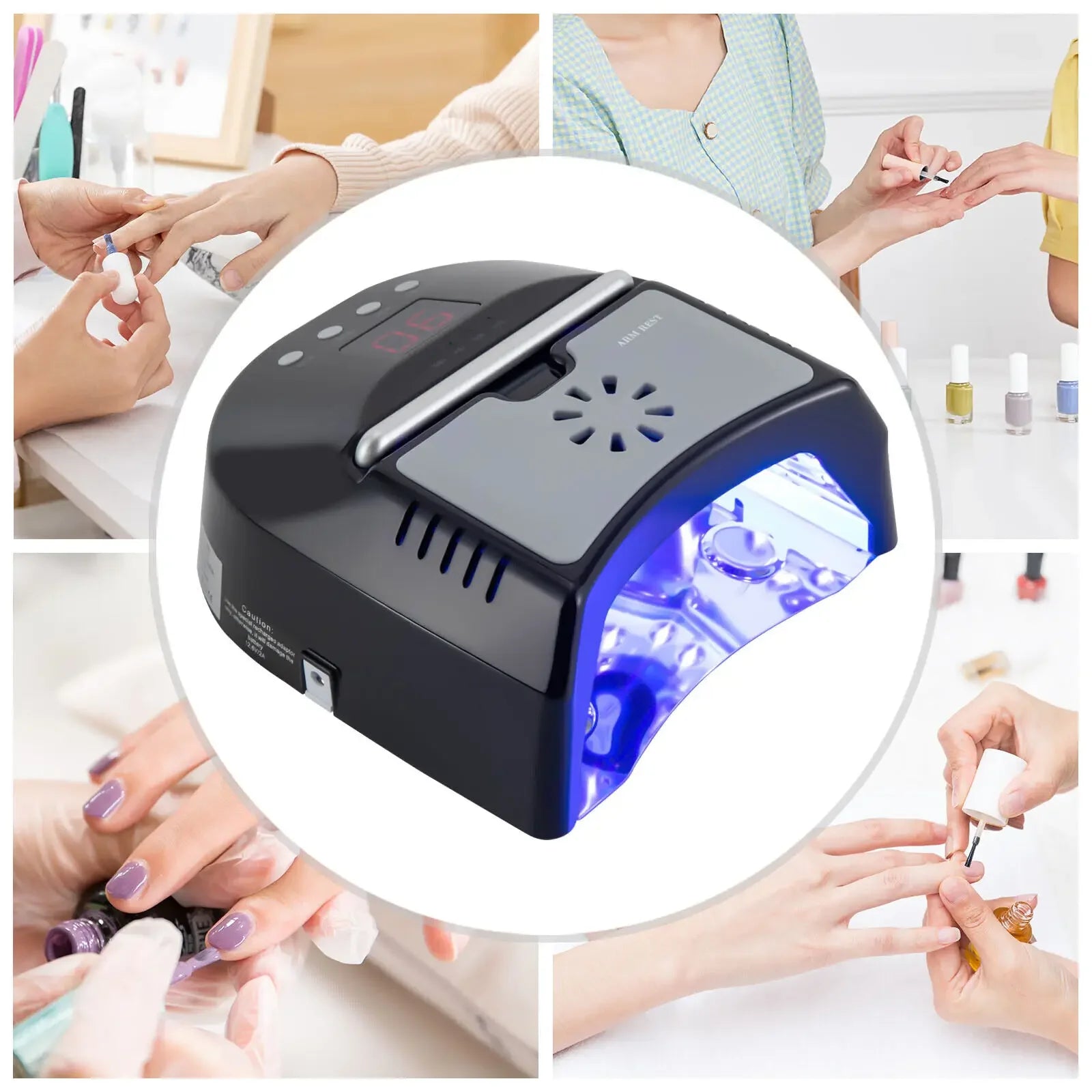 Upgraded 72W Cordless UV LED Nail Lamp with Rechargeable Battery &  Fan - Professional Gel Nail Dryer for Salon & Home