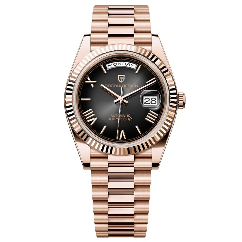 PAGANI DESIGN New Week Calendar Type Watch 316L All Steel Luxury Luminous Men watch Japan Movt Waterproof Mechanical Man watch