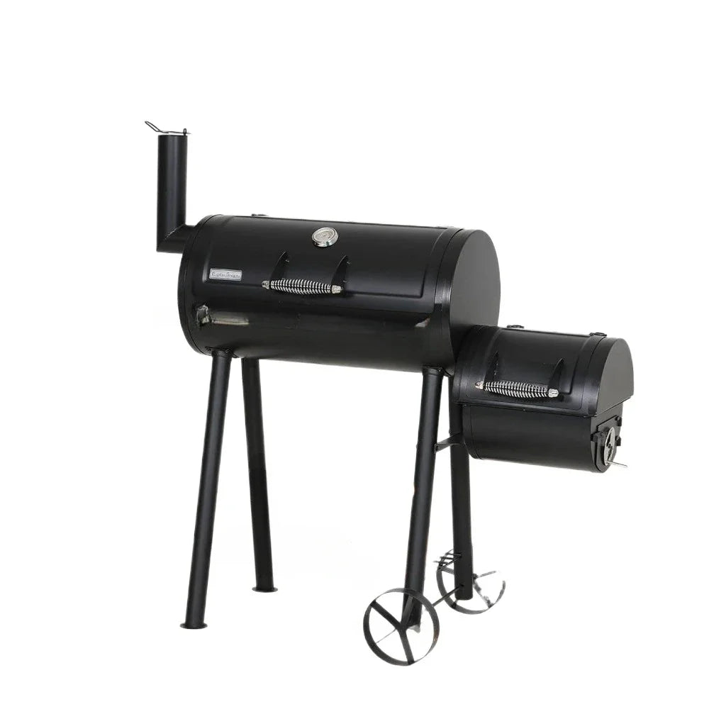 BBQ Grill, Charcoal Grill with Offset Smoker, Outdoor BBQ Grill Offset Charcoal Smoker for Patio, Garden, Picnics, Camping
