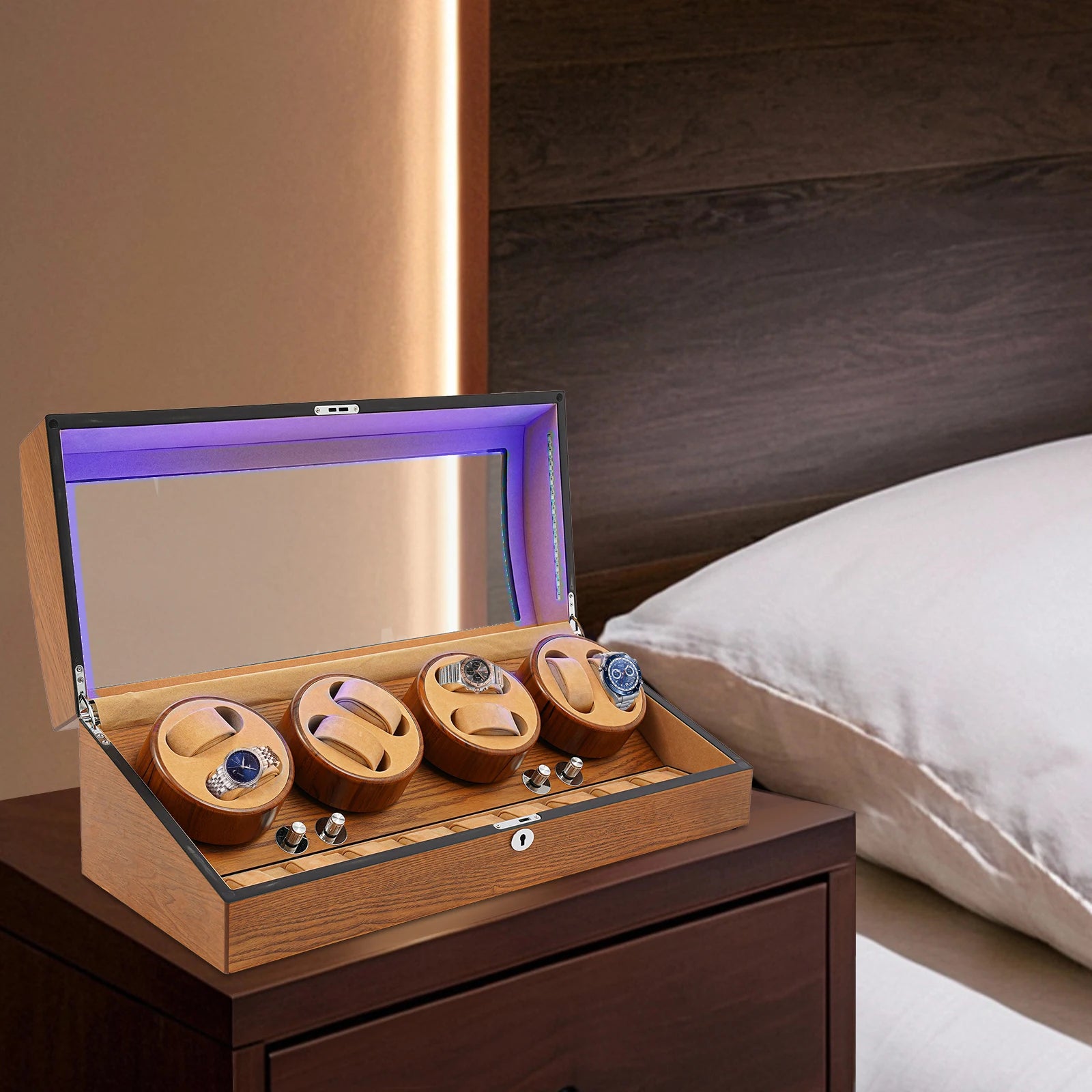 Vintage Watch Winder for Automatic Watches 8+9 Display Box Great Durability Watch Display Case