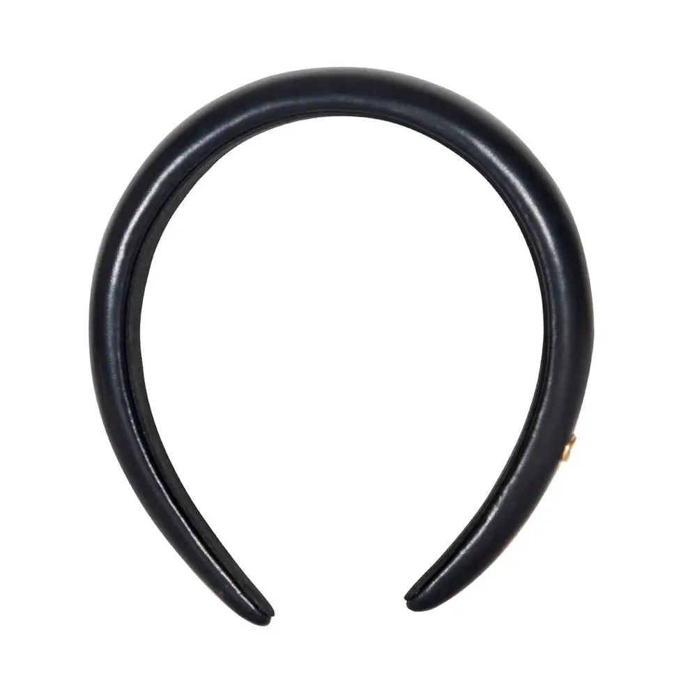 Black Leather Women's Headband by Coach, One Size