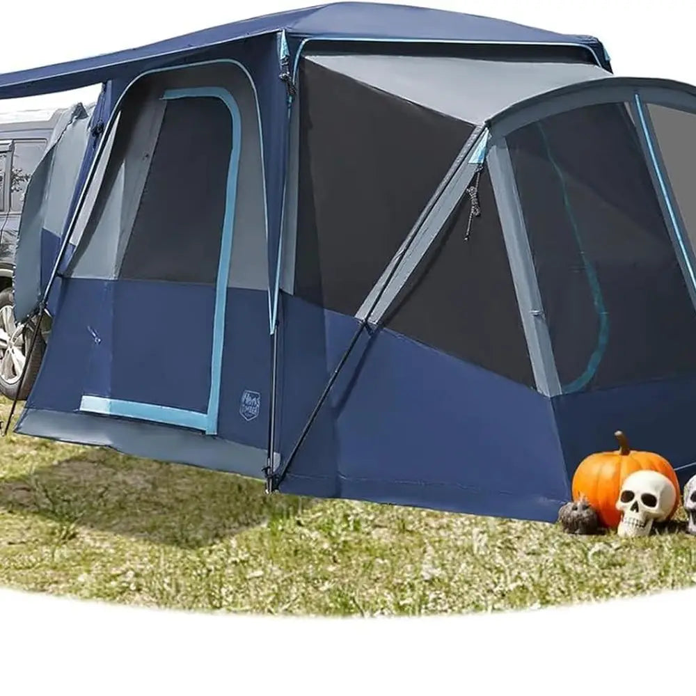 Family Camping SUV Tent: 5-9 Person, Weather-Resistant with Screen Porch and Awning, Portable for Van or Car, Includes Rainfly a
