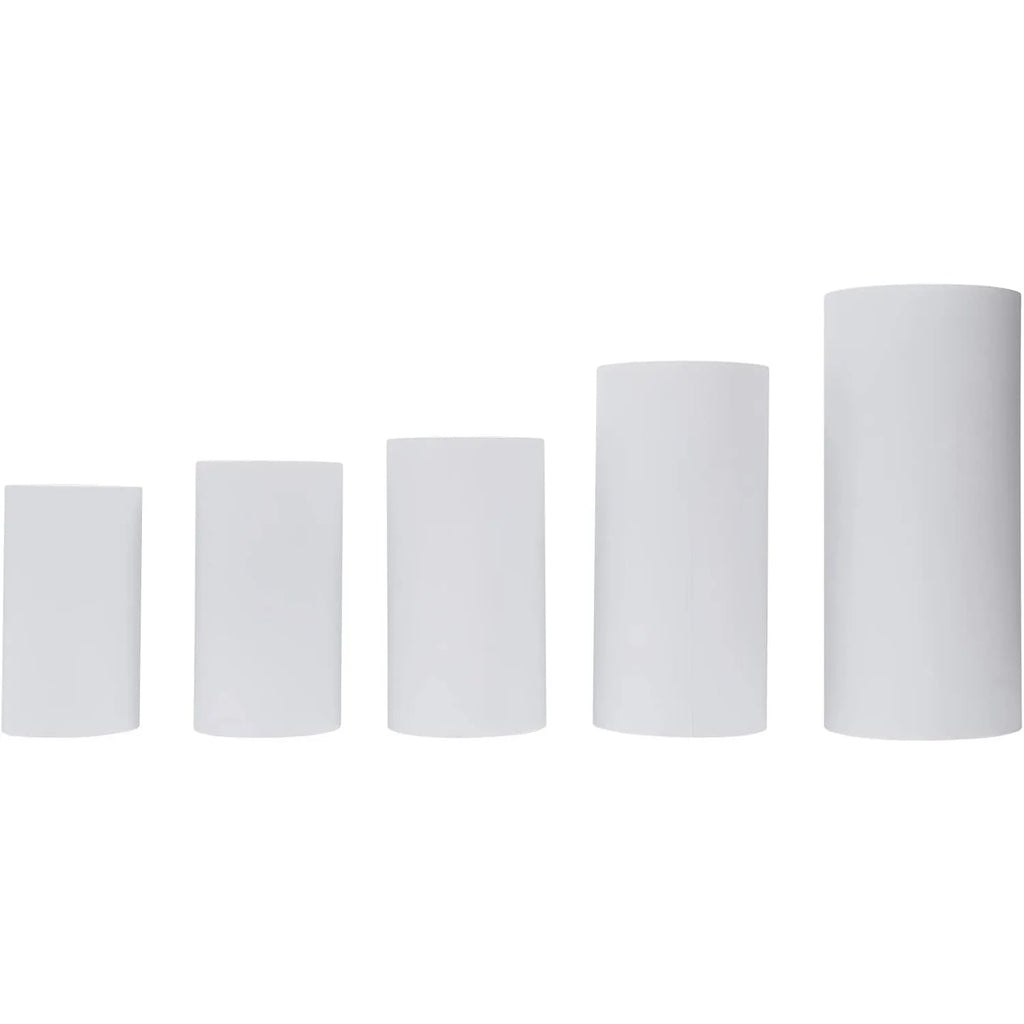 5Pcs Cylinder Pedestal Stand, Metal Cylinder Stands for party Event Decor Round Pedestal Display for Wedding Decoration