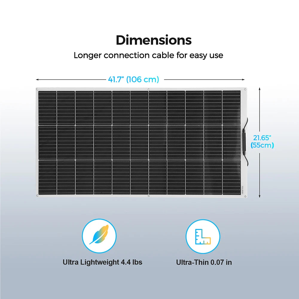 1200W 600W 480W 120W 18V Monocrystalline Semi-flexible Solar Panel 1~10 pcs solar plate 120 W choose from) For RV/Boat/Car/Home