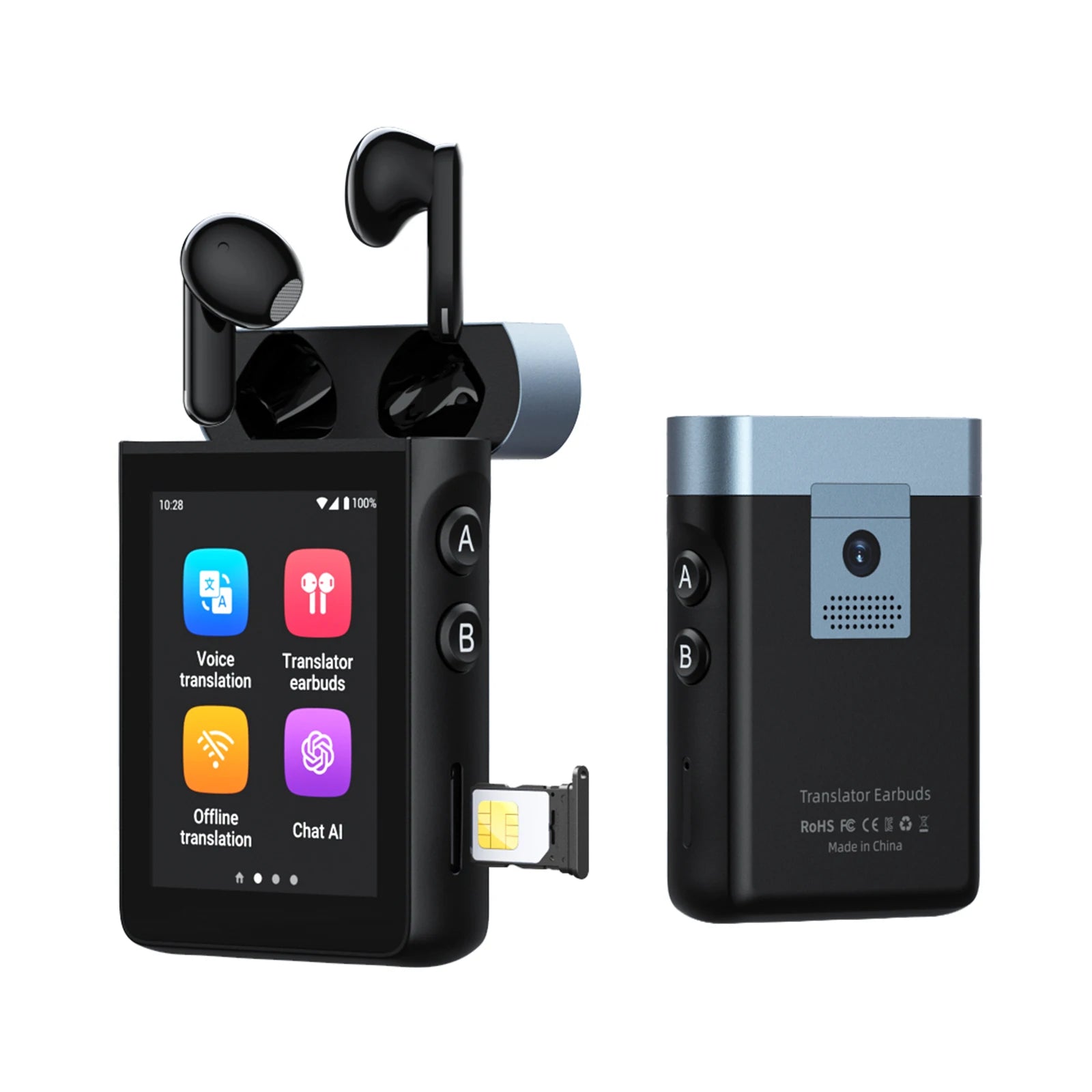 Wooask [A9] 4G+WiFi AI Translator Earbuds, Real-Time Translation Device , ChatGPT Empowered, No App Needed for Travel & Business