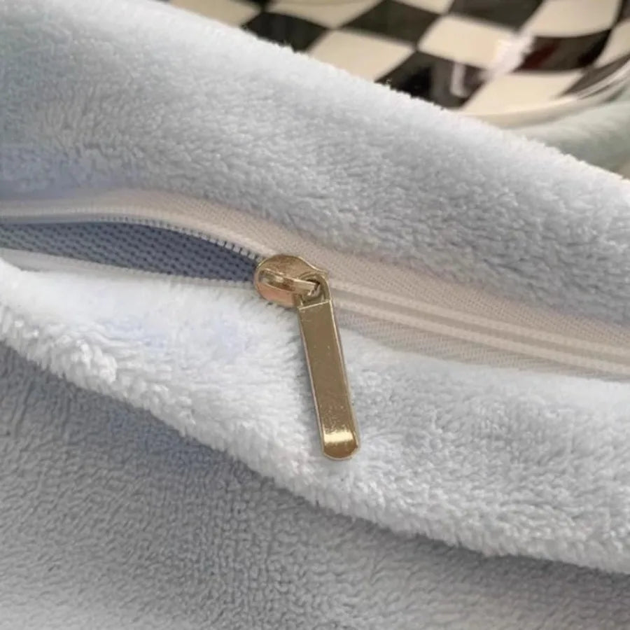 Warm Duvet Cover Set Breathable Winter Bedding Set with Zipper Closure 4 Pieces Blue 1.5M Bed Comforter Fitted Sheet Pillow Sha