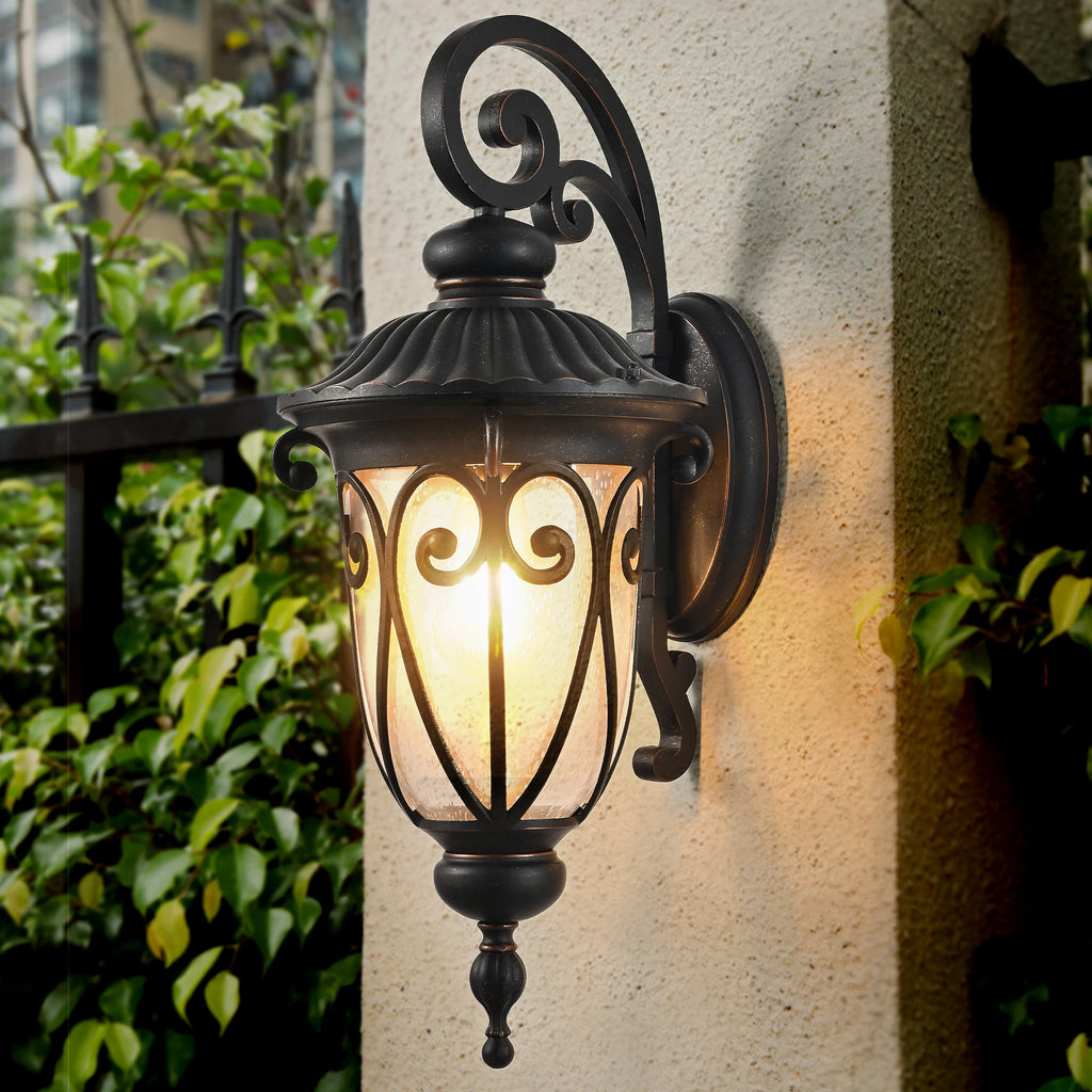 FAISHILAN Outdoor Wall Light Weatherproof Exterior Wall Sconce, Classic Traditional Dark Bronze Finish, E26 Base Outdoor Light