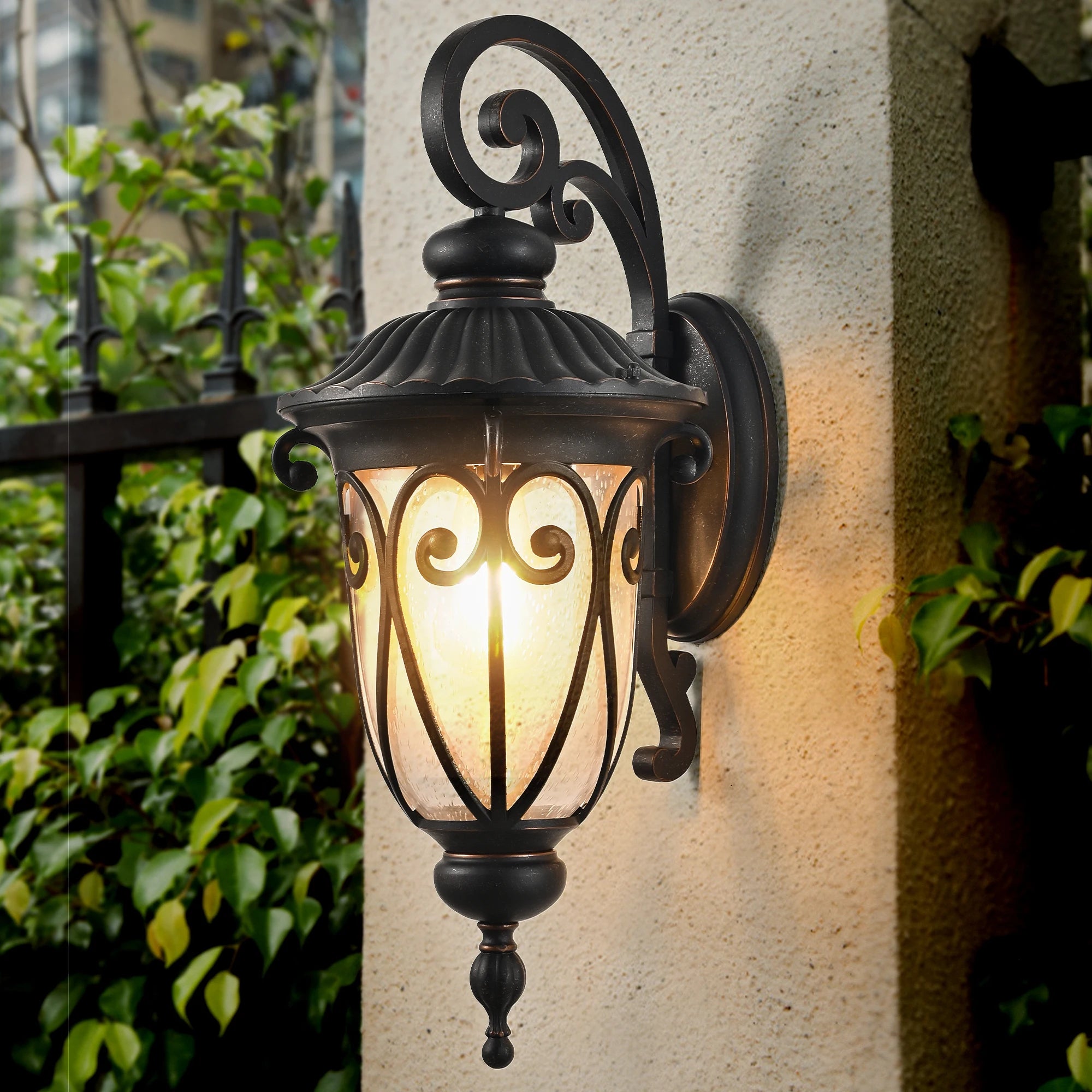 FAISHILAN Outdoor Wall Light Weatherproof Exterior Wall Sconce, Classic Traditional Dark Bronze Finish, E26 Base Outdoor Light