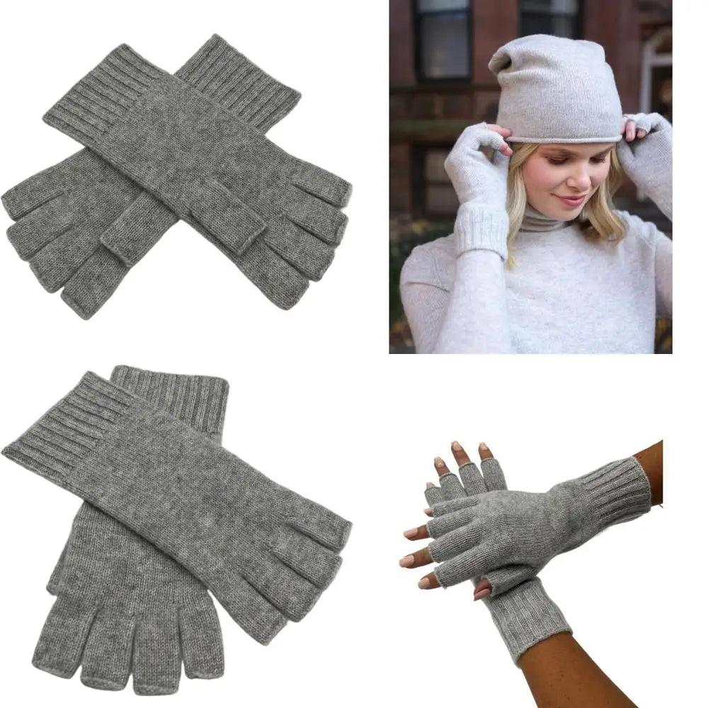 Pure Alashan 100% Cashmere Fingerless Gloves