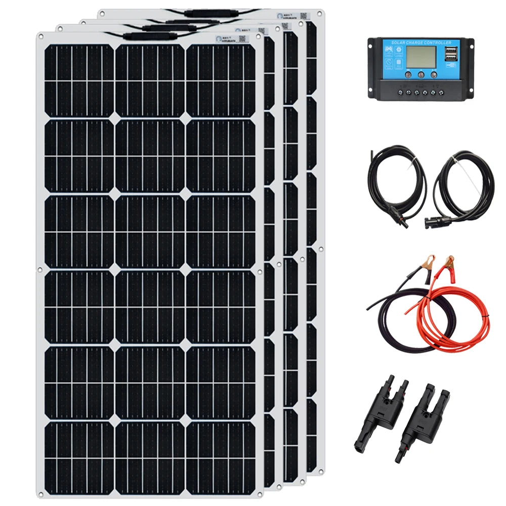 XINPUGUANG 100w 200w 12v portable flexible solar panel 18V 100W - 1000W plate CELLS Monocrystalline silicon Panel Solar kit