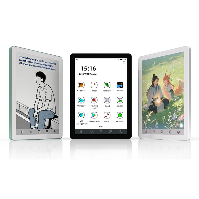 Bigme B6 ebook reader, 6‘’ E-ink Screen electronic book, 36-level front light paper-like eBook, 4+64GB, Android 14 w/Google Play