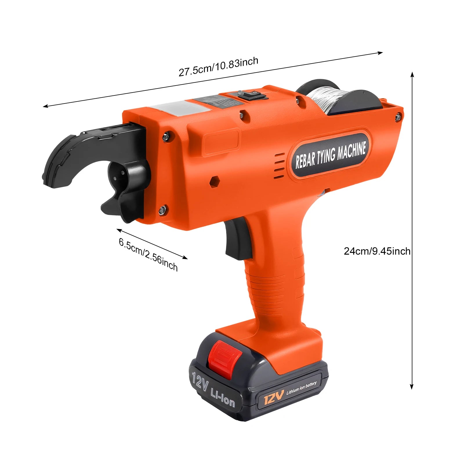 8-34mm Rebar Tying Machine Automatic Handheld Rebar Tying Tool Reinforcing Steel Tying Machine Orange/Blue