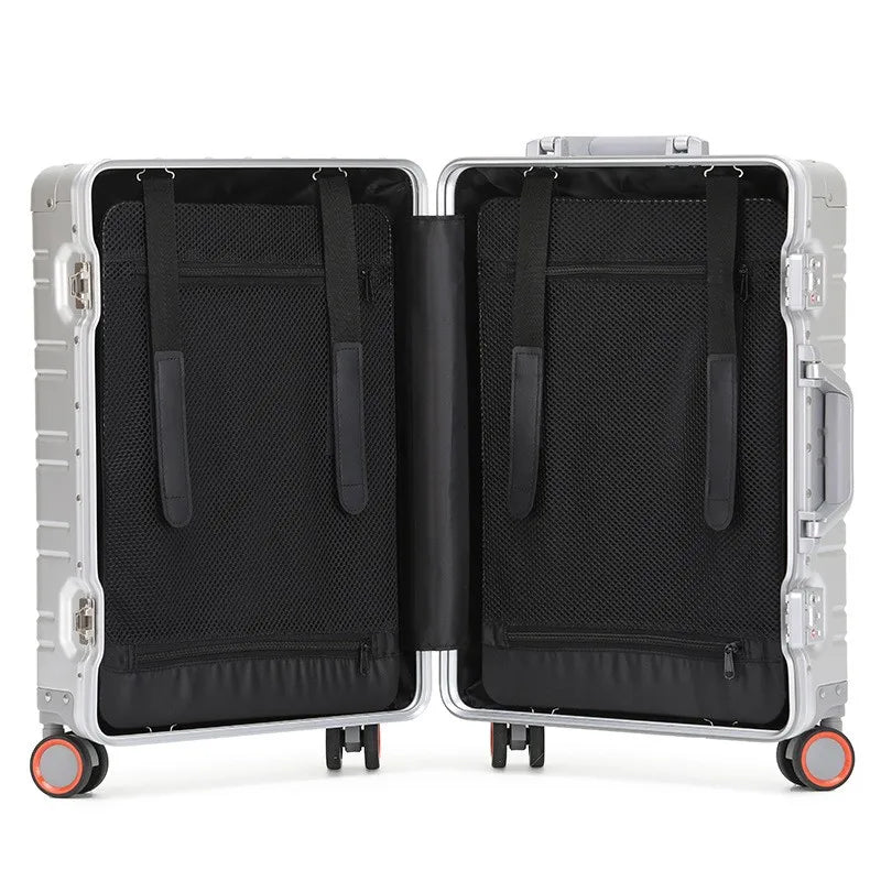All Aluminum Travel Suitcase Airline Approved Rolling Luggage  Suitcase Luggage Hard Shell Carry On Luggage with Spinner Wheels