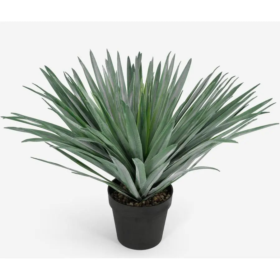 27 inches Tall Artificial Agave Plant in Black Pot with Real Stone Pebbles, 126 Realistic Leaves. Large Faux Plants Indoor and O