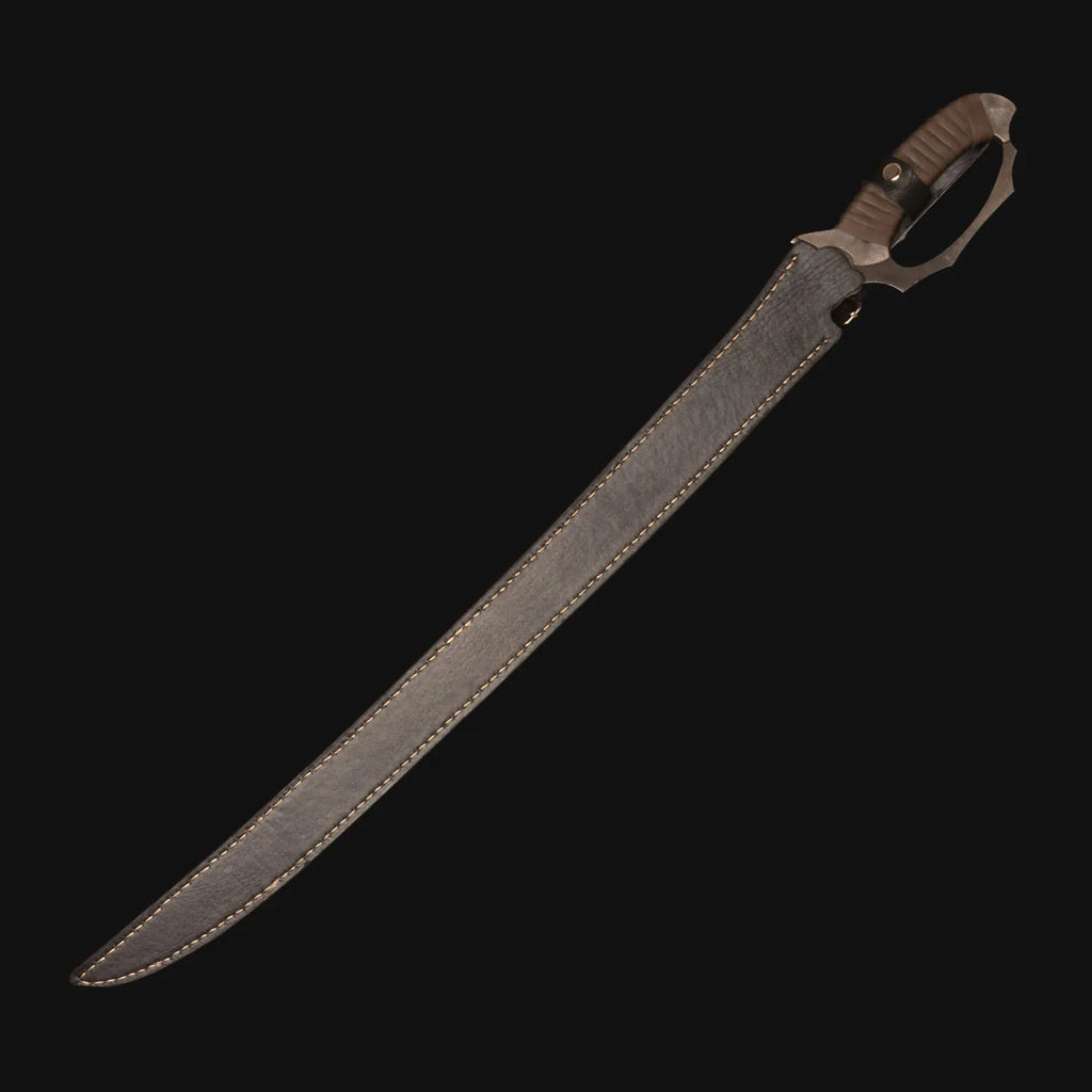 Machete Carbon Steel Blade Full Tang Fixed Blade,Cord Wrapped Handle Nylon Sheath Outdoor Hunt Camping 33.5 inches