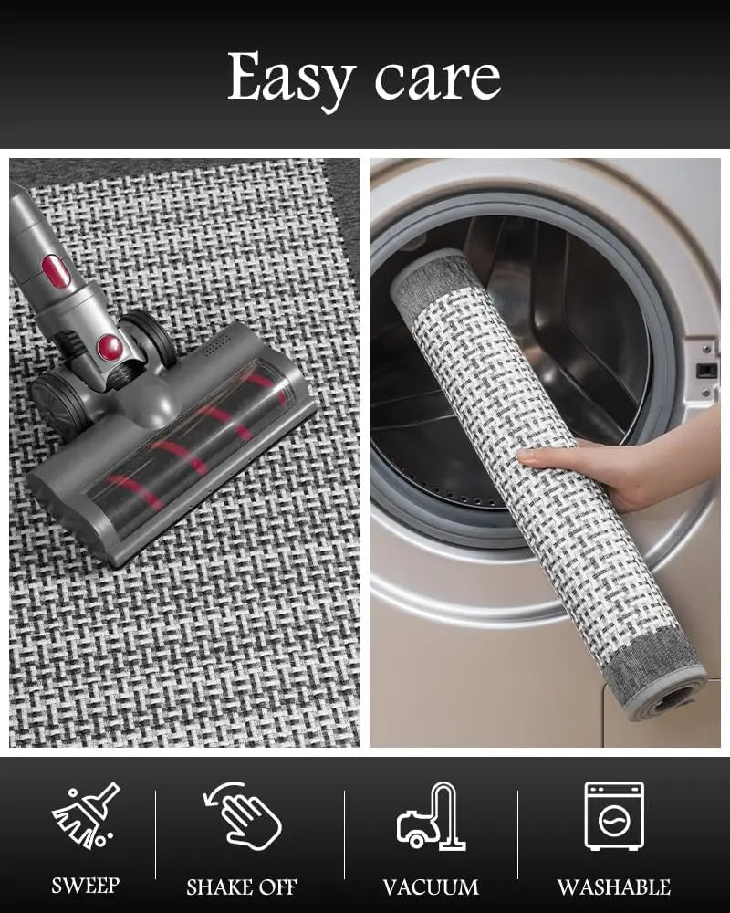 Non-Slip Kitchen Rug Set of 2 - Extra Large Runner and Small Mat, Washable Absorbent Floor Mats for Sink Area