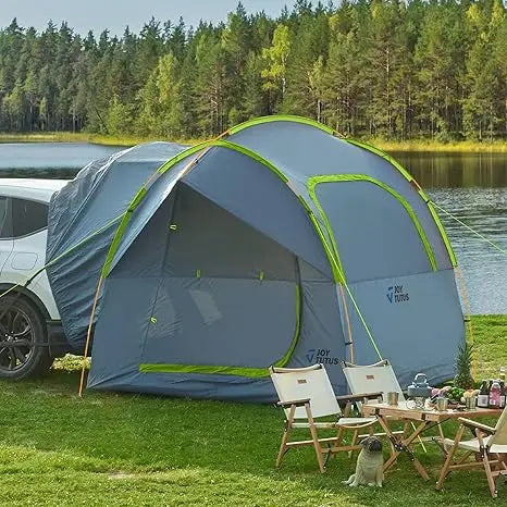 Camping SUV Tent with Rainfly, Double Door Car Tent featuring Aluminum Poles and Waterproof SUV Tailgate Tent