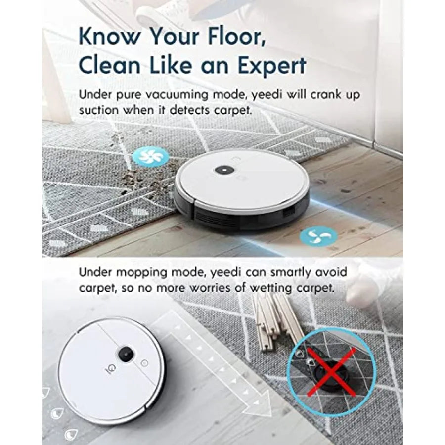 Smart Home Cleaning Solution with Self-Emptying Dustbin 3-in-1 Robot Vacuum and Mop for Hard Floors and Carpets 200-Minute Batt