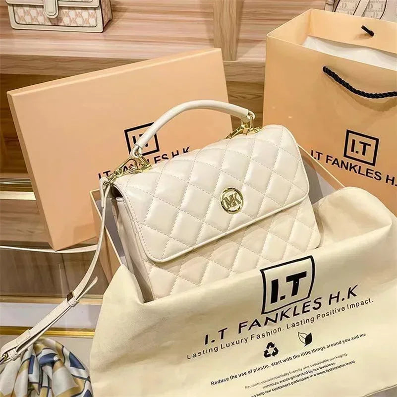 Lebou Chain Bag Darling Grid Handheld Craft Chain Bags Ancient Egypt Series Lebou and CF Combination, Original Cowhide BC10