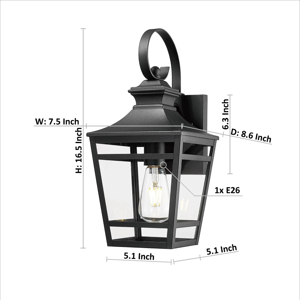 Large Outdoor Wall Lights for House, 16.5inch Exterior Lighting Fixtures Wall Mount Outdoor Porch Lights Waterproof (1 pack)