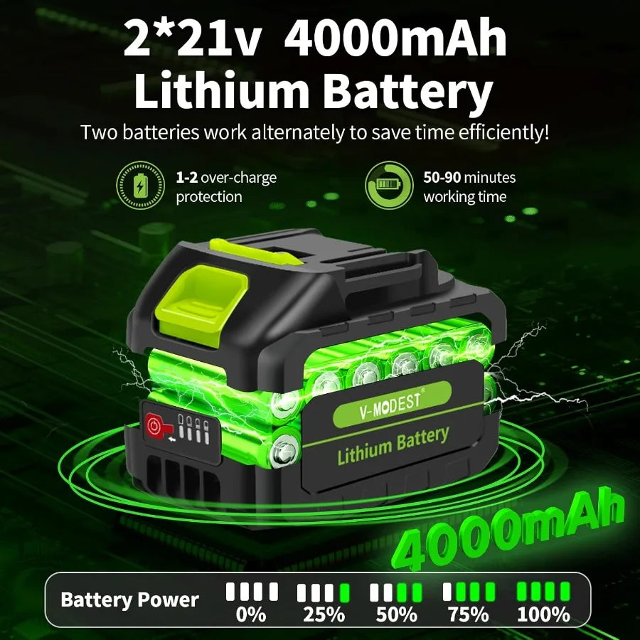 4in1 Cordless Pole Saw Electric Pruning Shears for Tree Trimming and Garden Maintenance 8Inch Blade with 15ft Max Extension Pol