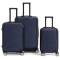 3-Piece ABS Hardshell Luggage Set w/TSA Lock - 28in Large Suitcase with Silent 360° Spinner Wheels, Check-In Travel Suitcase