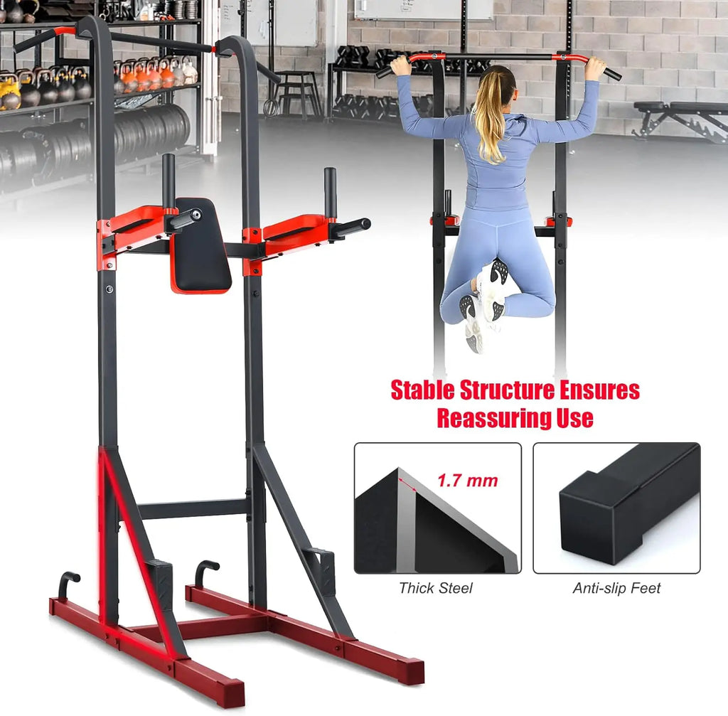 Multi-function Power Tower, Heavy-duty Pull Up Bar Stand for Pull-ups, Push-ups, Vertical Knee, Leg Raises, Dip Stand, Strength