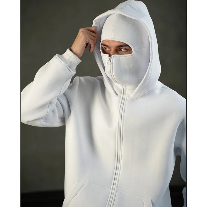 Double Hood Zip Up Sweatshirt Jacket Autumn Ins Style Unisex Couple Top for Spring Fall Winter Wear