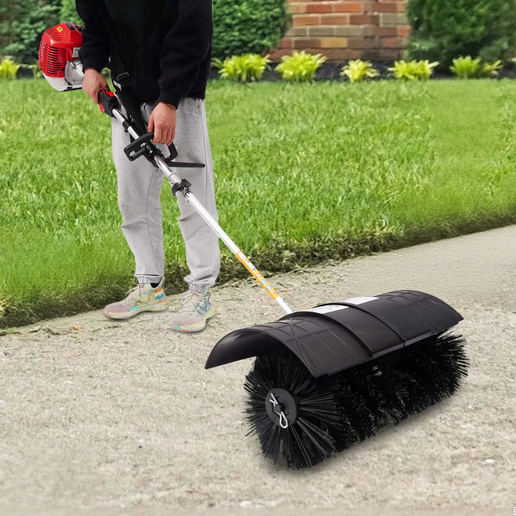 8500rpm Gasoline Powered Broom Sweeper,1700W 52CC 2-Stroke Gasoline Lawn Cleaning Sweeping Machine, Handheld Sweeper