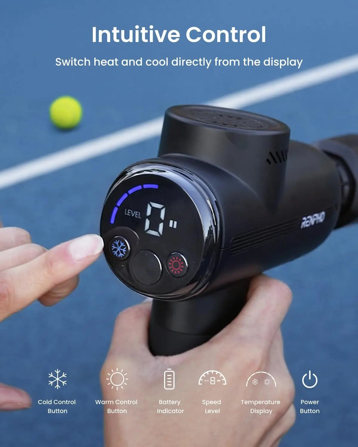 Thermacool 2 Massage Gun with Heat & Cold, 2026 Upgraded Deep Tissue Percussion for Athletes, FSA/HSA Approved