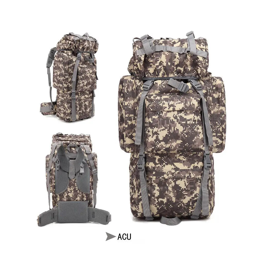 65L Tactical Backpack Rucksack Camping Traveling Climbing Bag for Outdoor Sport Waterproof Nylon Backpacks Hunting Bags