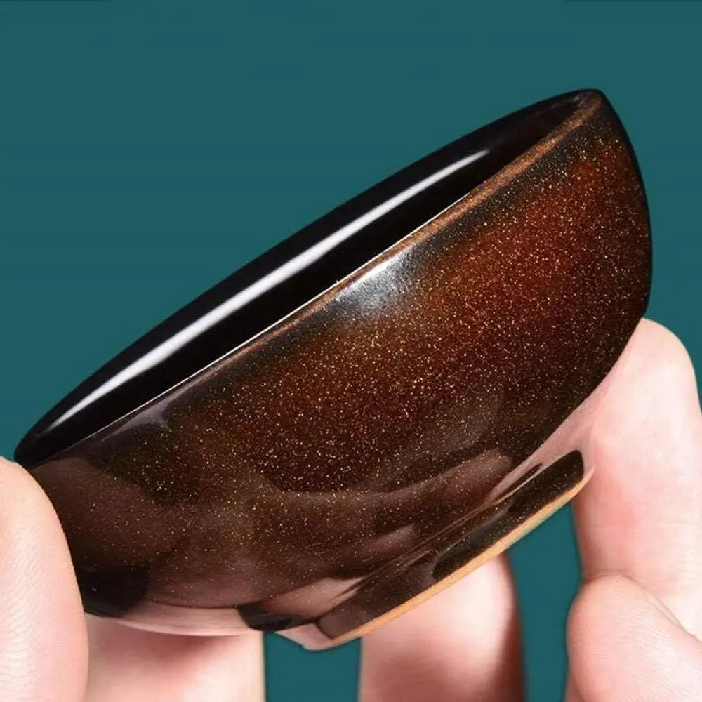 Exquisite Ceic Tea Set Portable Stone Grinding Semi-Automatic Porcelain Teaware Tea Inuser Strainer Tea Cup-9 PCS